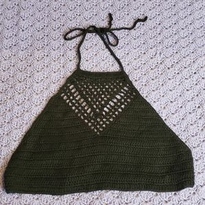 Full Tilt Crochet Crop Top Women's Size S 100% ac